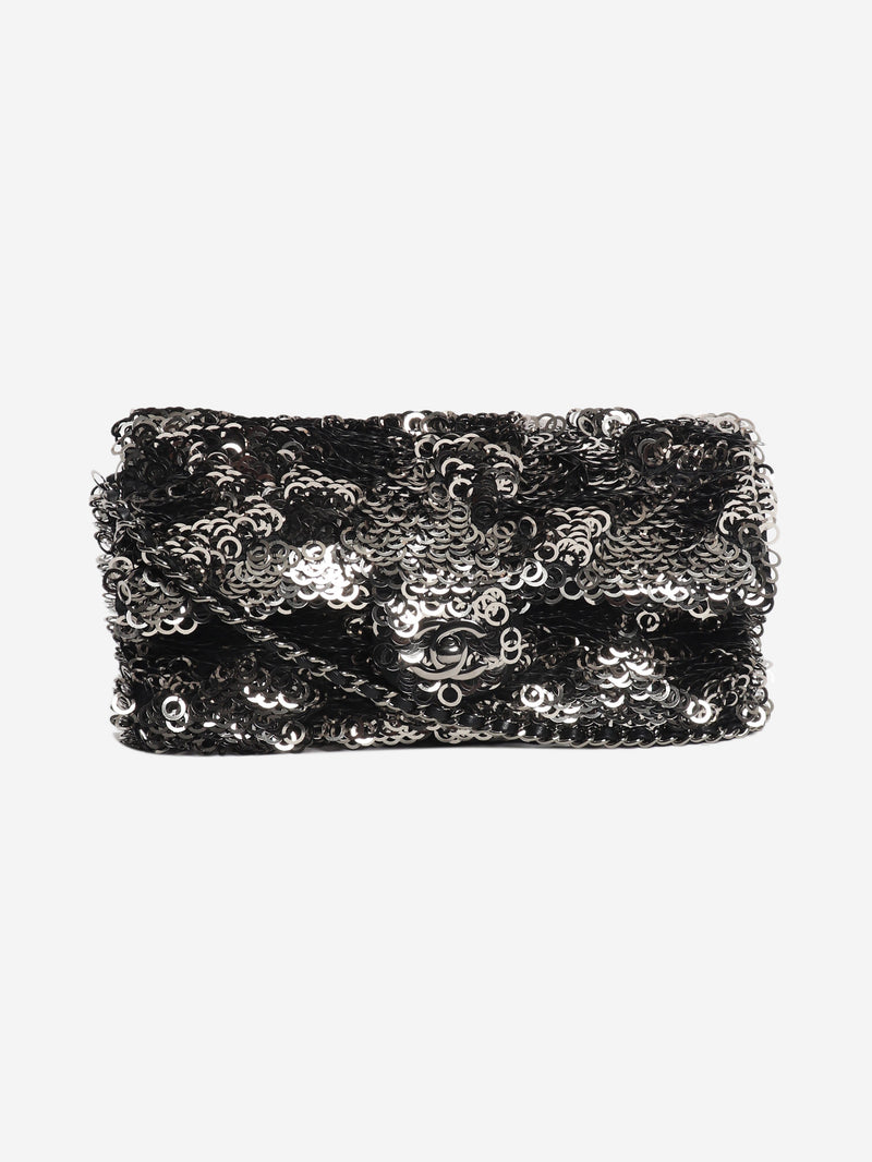 Silver 2020 Sequin Classic Single Flap bag