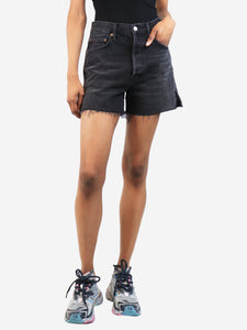 Agolde Black washed denim shorts - size UK 8