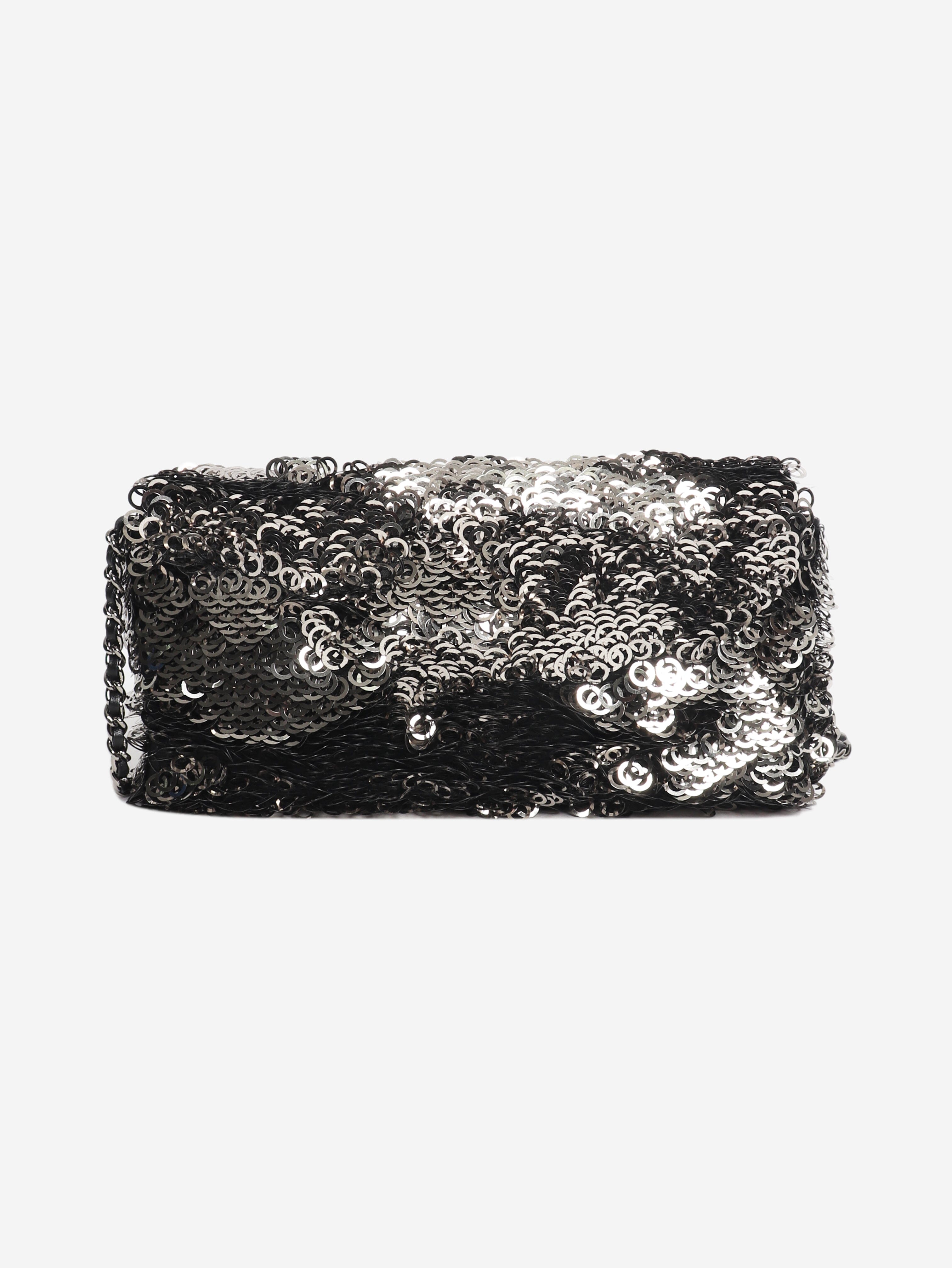 Silver 2020 Sequin Classic Single Flap bag