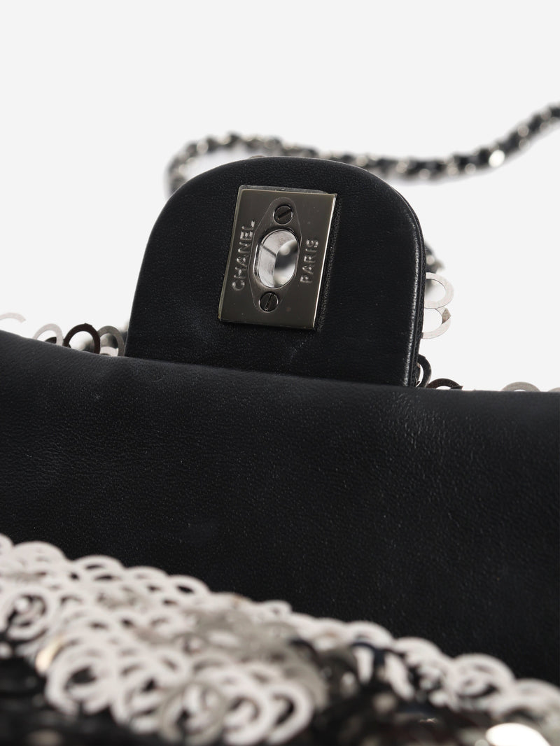 Silver 2020 Sequin Classic Single Flap bag