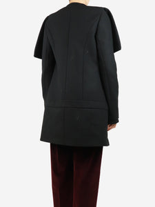 Givenchy Black wool-blend coat with oversized collar - size UK 12