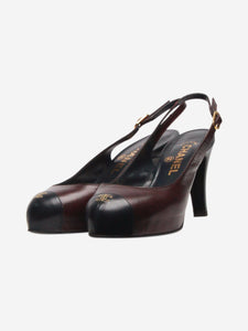 Chanel Burgundy slingback platform pumps - size EU 37.5