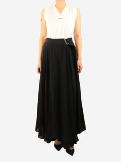 Black maxi wrap skirt - size UK 10