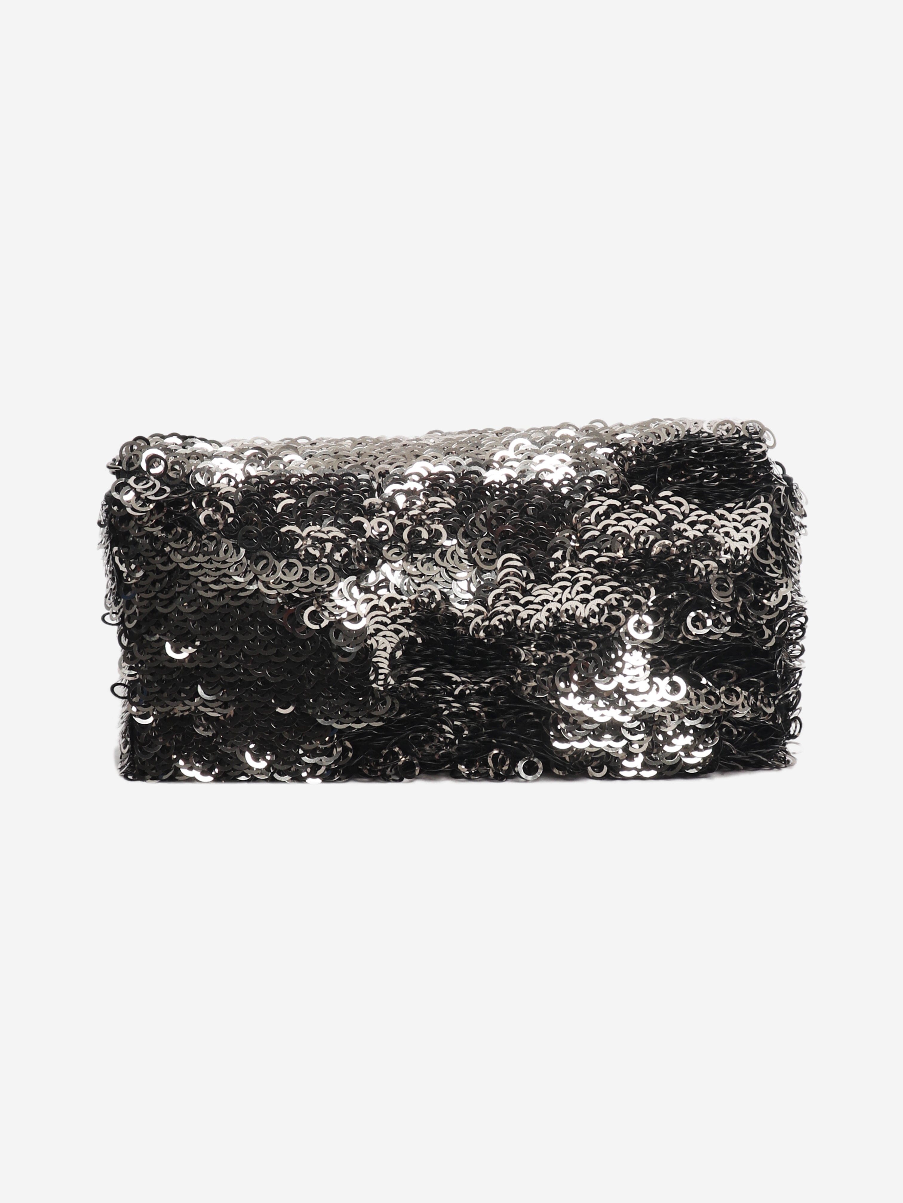 Silver 2020 Sequin Classic Single Flap bag
