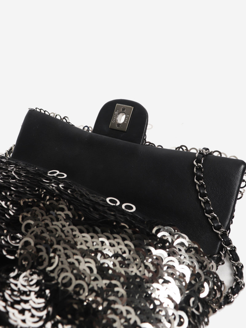Silver 2020 Sequin Classic Single Flap bag