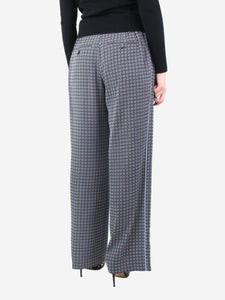 ME+EM Blue belted pattern trousers - size UK 10