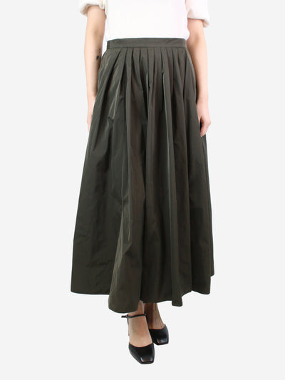 Dark green nylon pleated skirt - size UK 10 Skirts 'S Max Mara 