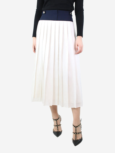 White pleated satin midi skirt - size UK 10 Skirts Victoria Victoria Beckham 