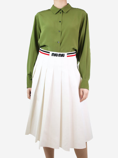 Green silk shirt - size S Tops Bamford 