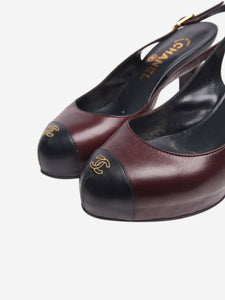 Chanel Burgundy slingback platform pumps - size EU 37.5