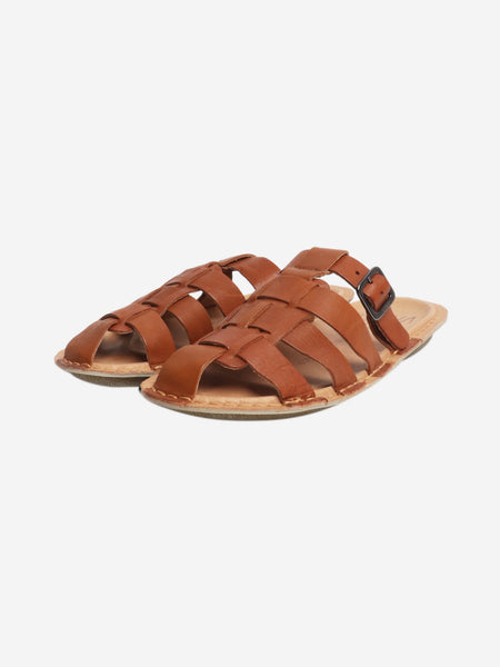 Cognac Amalfi woven leather sandals - size EU 40 alternate image