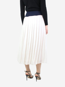 Victoria Victoria Beckham White pleated satin midi skirt - size UK 10