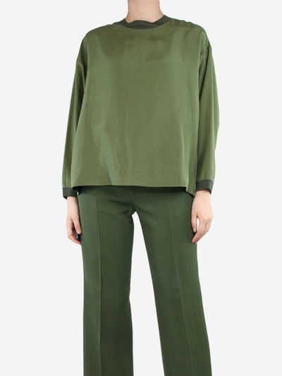 Green silk crewneck blouse - size XS Tops Barena 