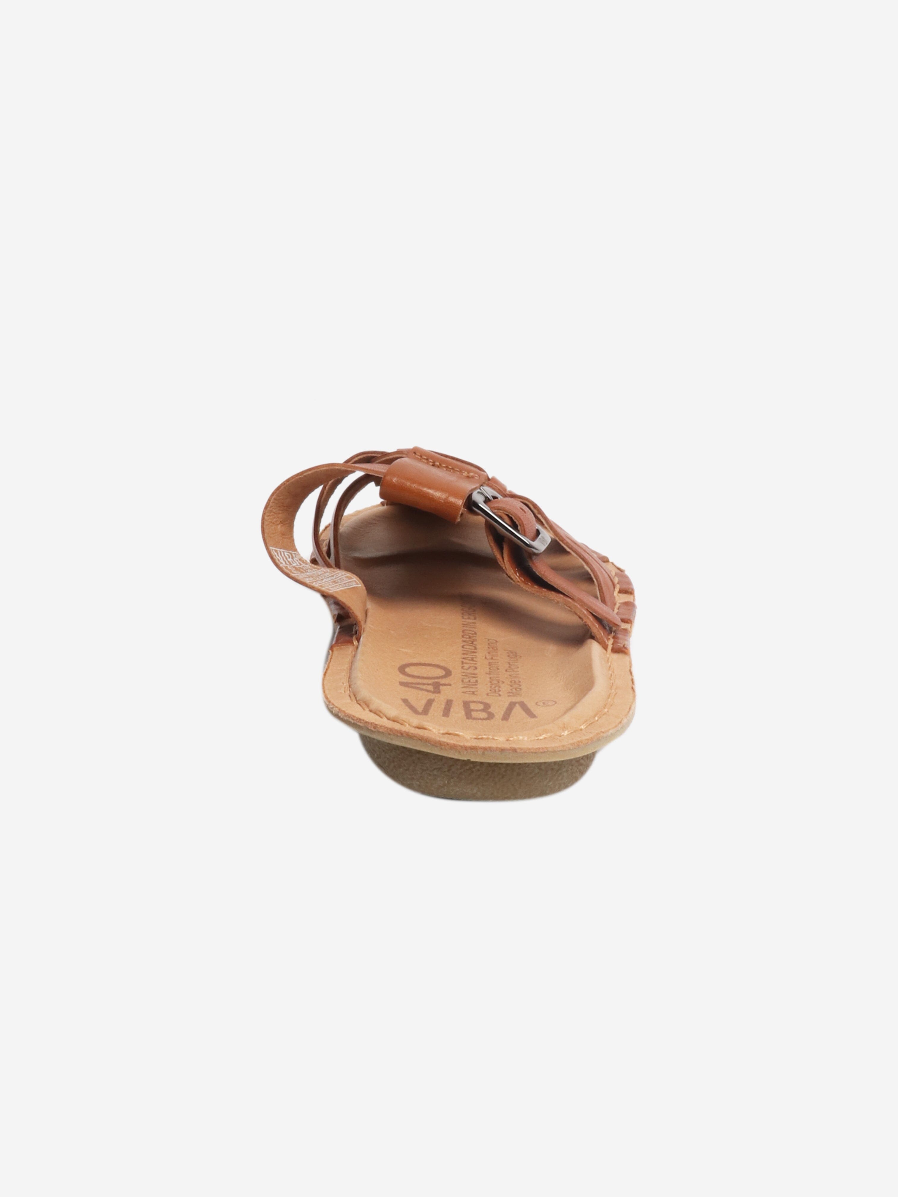 Cognac Amalfi woven leather sandals - size EU 40 Flat Sandals VIBAe 