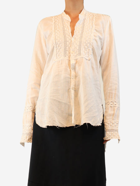 White linen tux skirt - size XL product image
