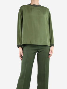 Barena Green silk crewneck blouse - size XS