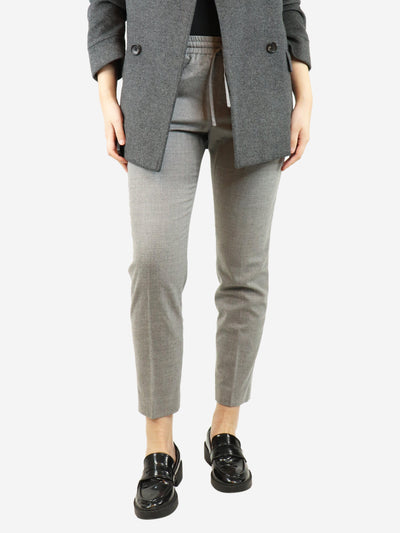 Grey elasticated wool trousers - size UK 8 Trousers Joseph 