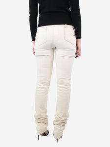 Stella McCartney Cream contrast-stitched jeans - size UK 8