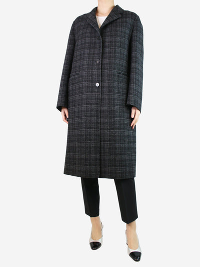 Grey checkered wool-blend coat - size UK 8 Coats & Jackets Christian Dior 