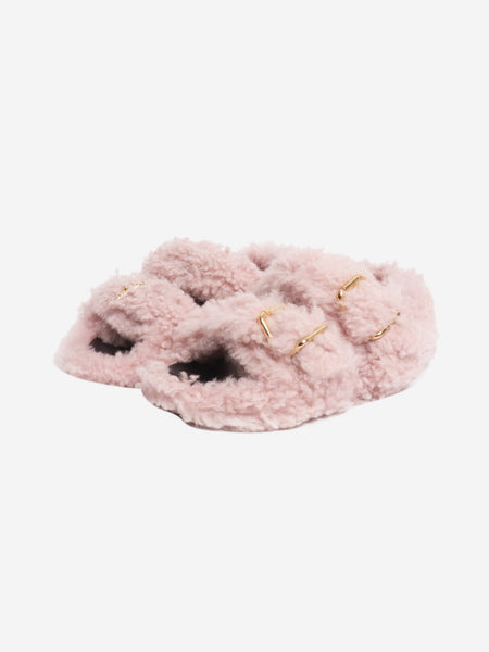 Pink shearling sandals - size EU 40 alternate image