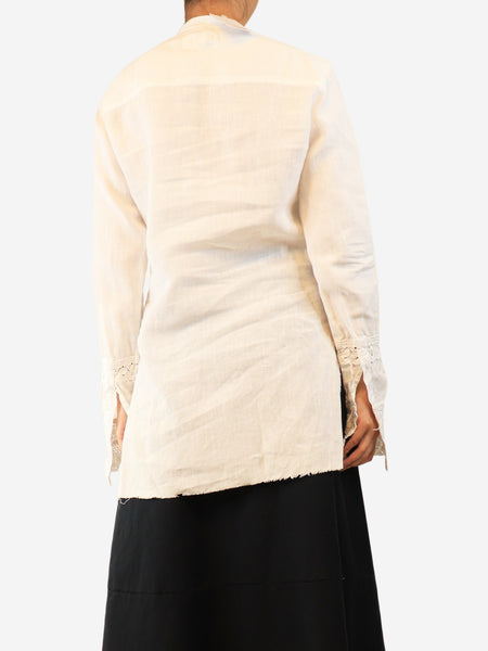White linen tux skirt - size XL alternate image