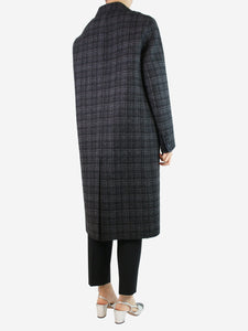 Christian Dior Grey checkered wool-blend coat - size UK 8