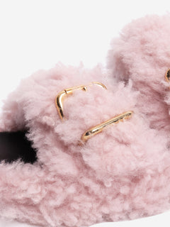 Pink shearling sandals - size EU 40 Flat Sandals Marni 