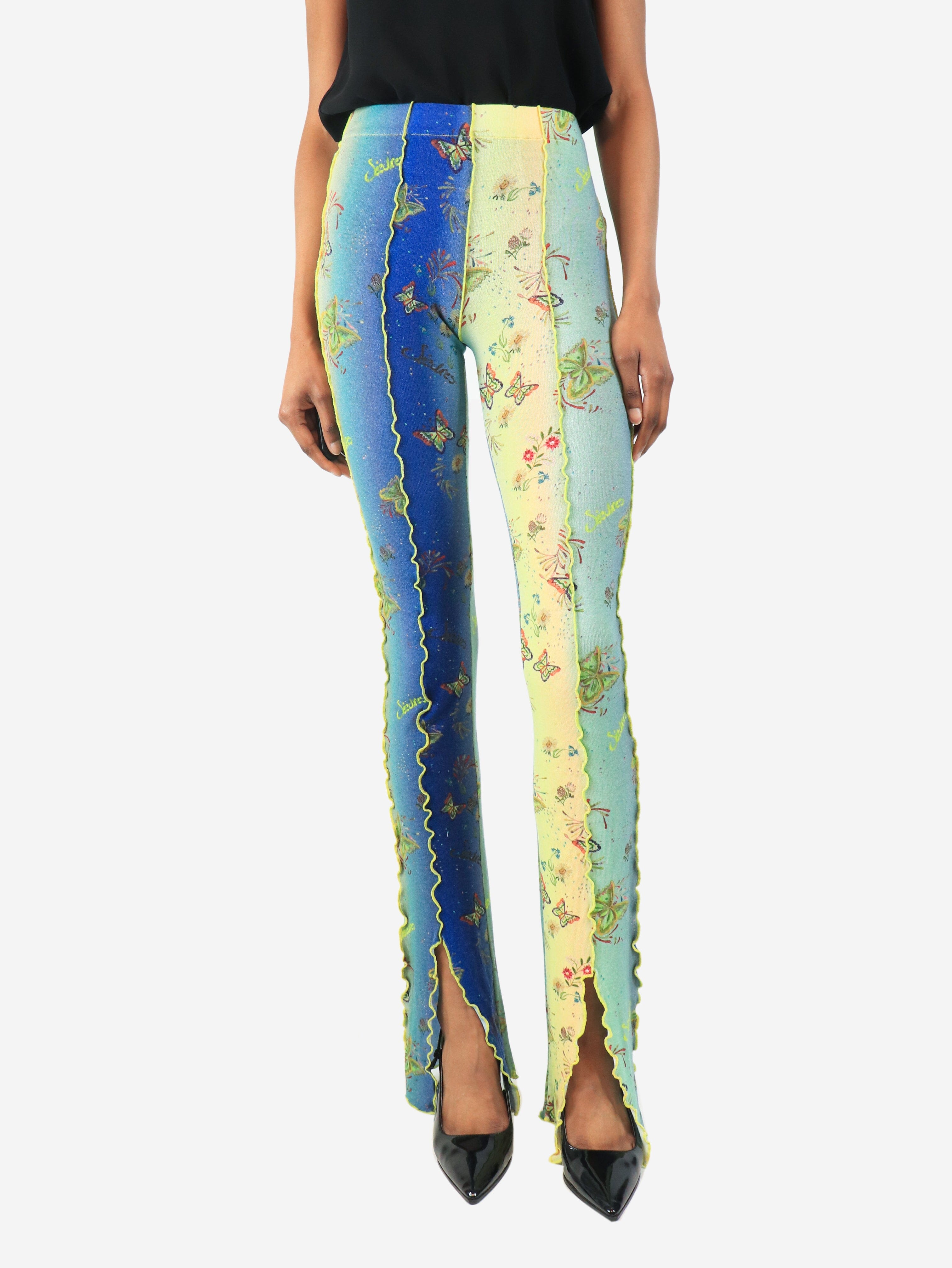Blue butterfly printed trousers - size XS Trousers Siedres 