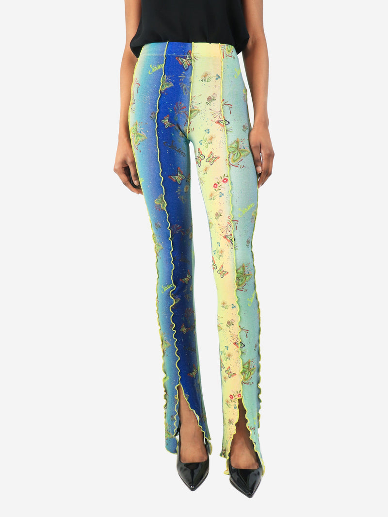 Blue butterfly printed trousers - size XS Trousers Siedres 