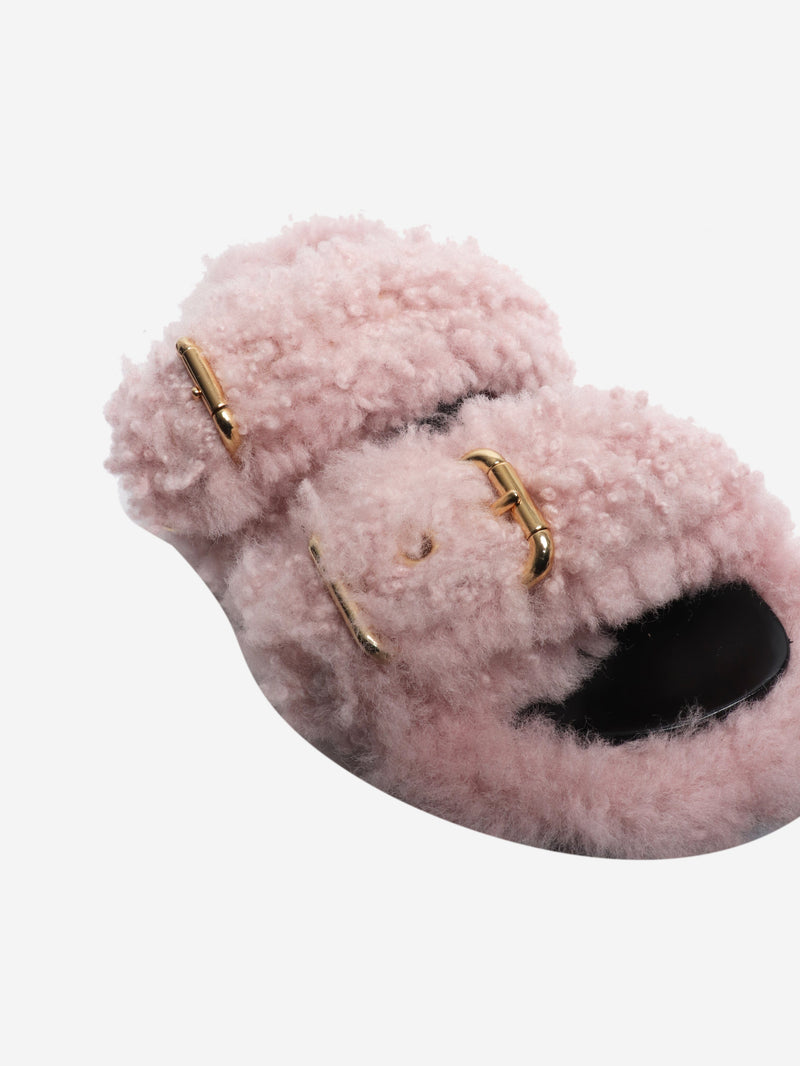 Pink shearling sandals - size EU 40 Flat Sandals Marni 