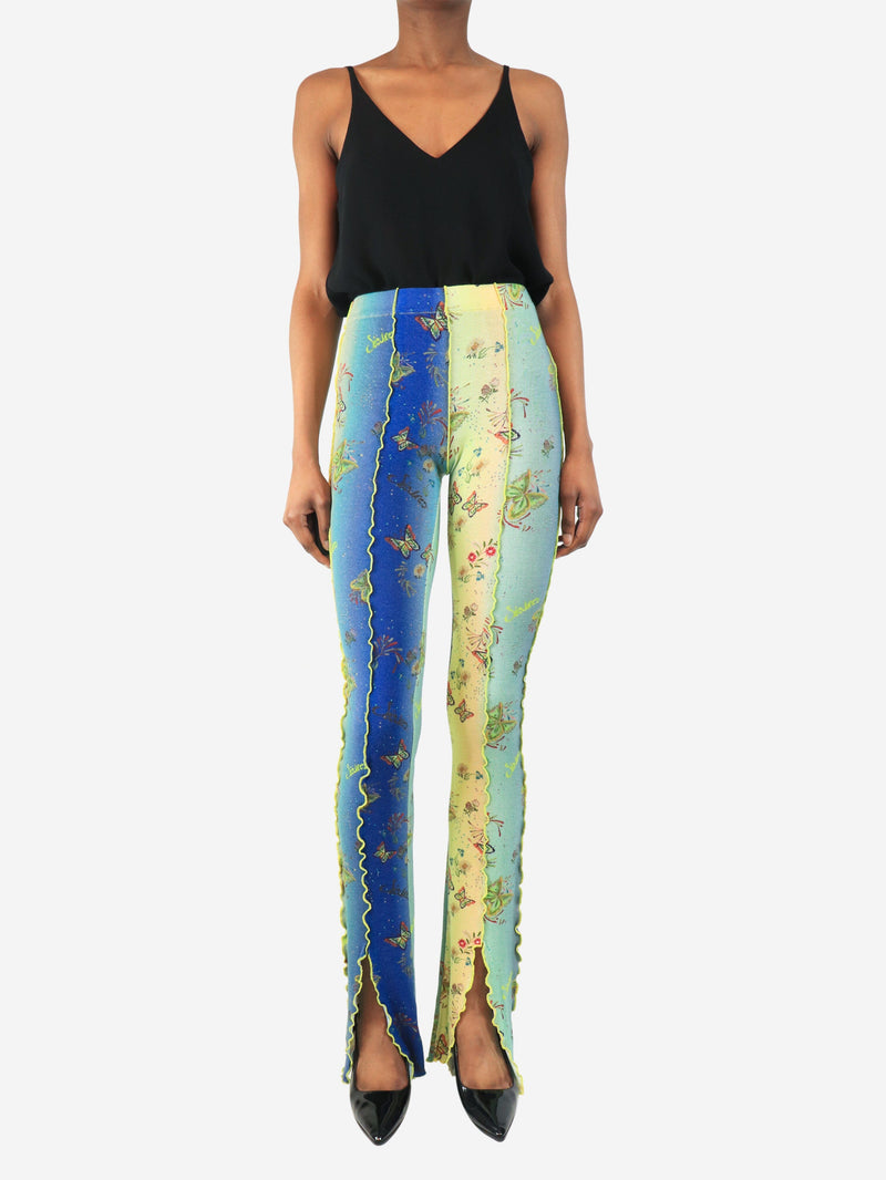 Blue butterfly printed trousers - size XS Trousers Siedres 