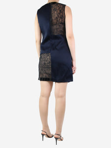 Christopher Kane Dark blue sleeveless lace-trimmed dress - size UK 10