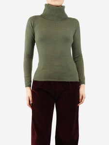 Divine Cashmere Green cashmere roll-neck jumper - size S