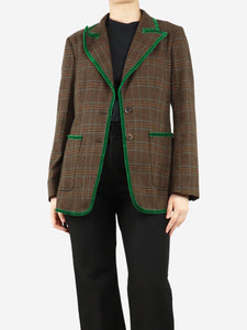 Etro Brown check jacket - size UK 12