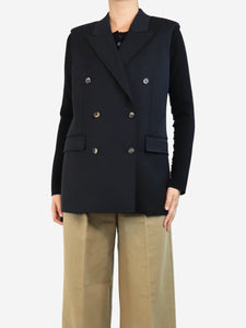 Gabriela Hearst Black sleeveless double-breasted jacket - size UK 10