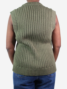 G. Label by Goop Olive green cable knit jumper vest - size M