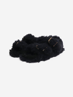 Black shearling sandals - size EU 40 Flat Sandals Marni 