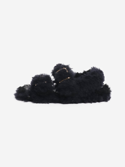 Black shearling sandals - size EU 40 Flat Sandals Marni 