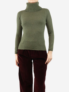 Divine Cashmere Green cashmere roll-neck jumper - size S