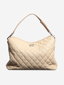 Chanel Cream 2012 caviar leather quilted shoulder bag