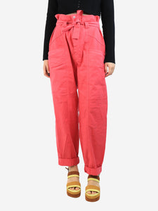 Isabel Marant Pink belted trousers - size UK 10