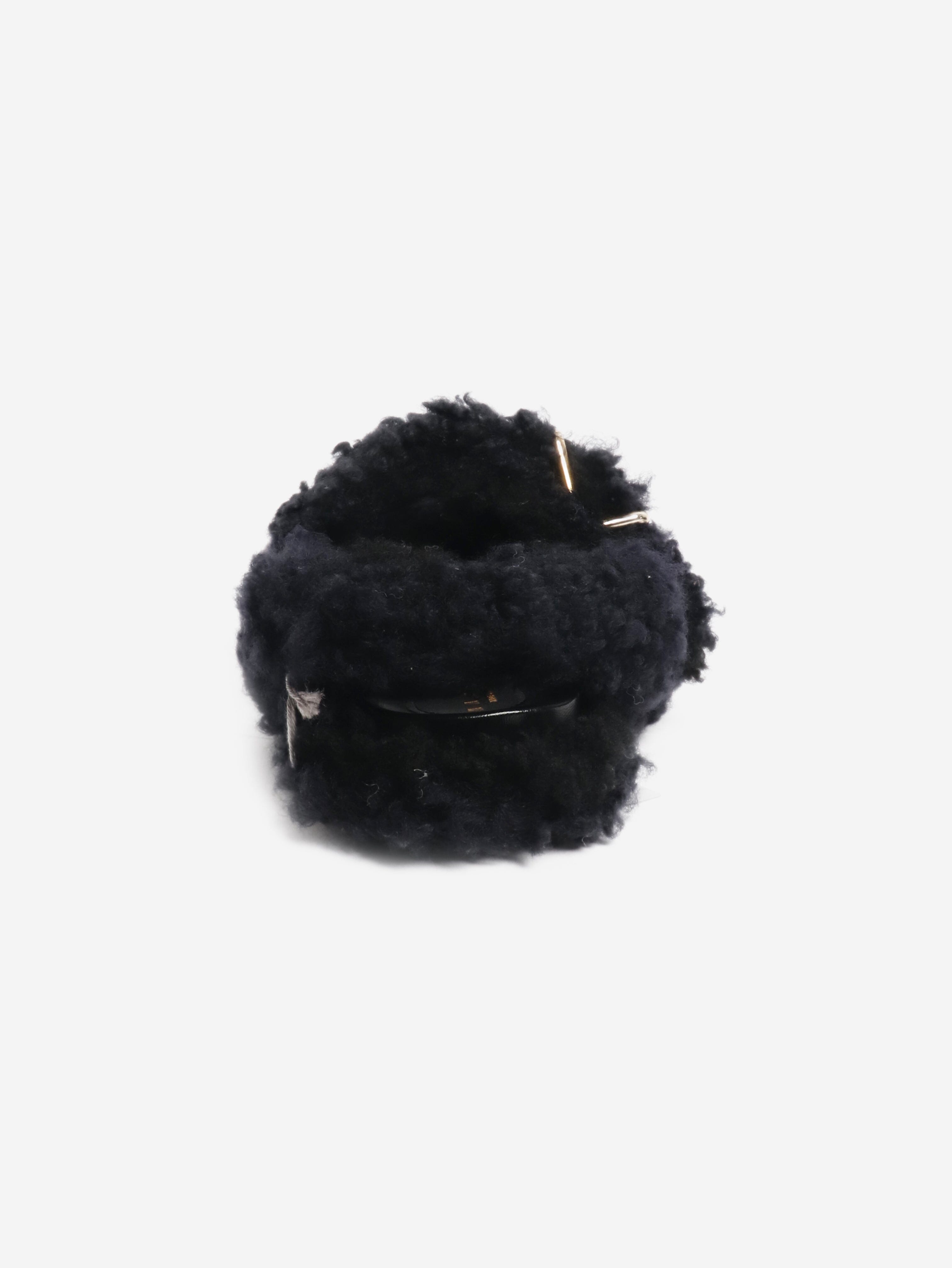 Black shearling sandals - size EU 40 Flat Sandals Marni 