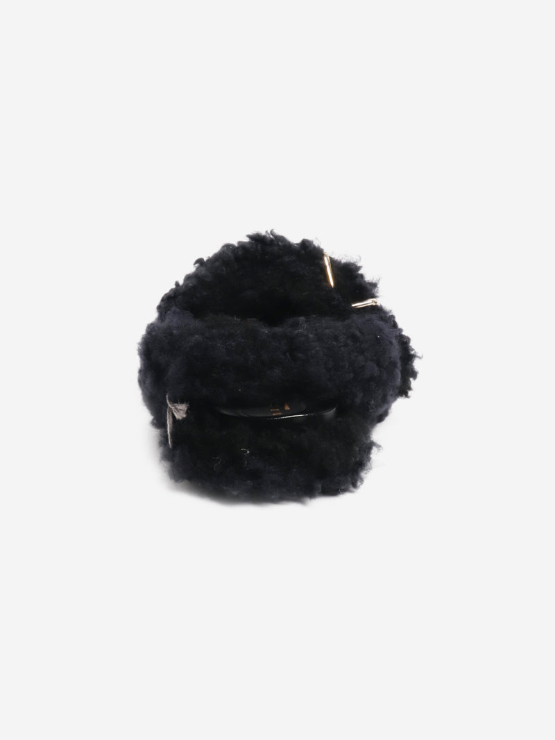 Black shearling sandals - size EU 40 Flat Sandals Marni 