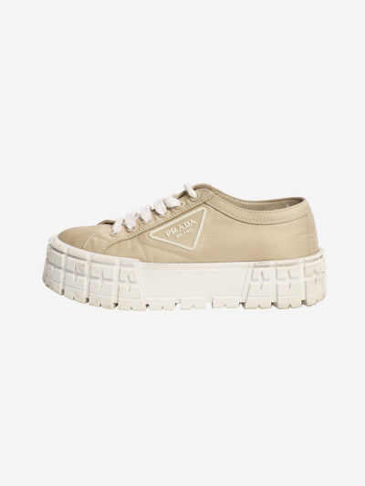 Beige Wheel gabardine sneakers - size EU 38.5 Trainers Prada 