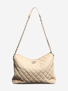 Chanel Cream 2012 caviar leather quilted shoulder bag