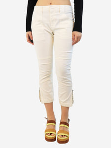Frame Cream panelled trousers - size UK 12