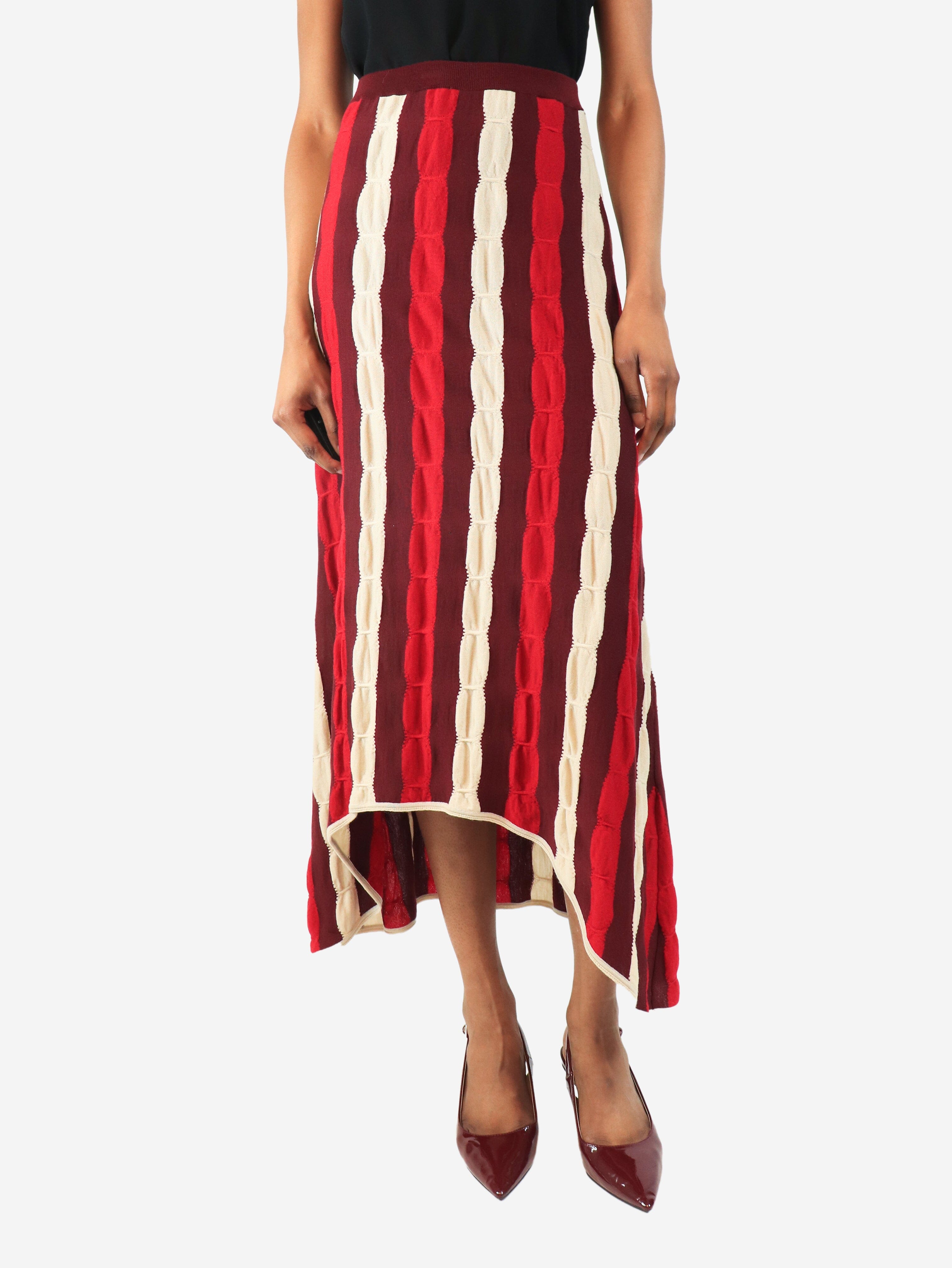 Burgundy striped knit midi skirt - size UK 6 Skirts Marni 