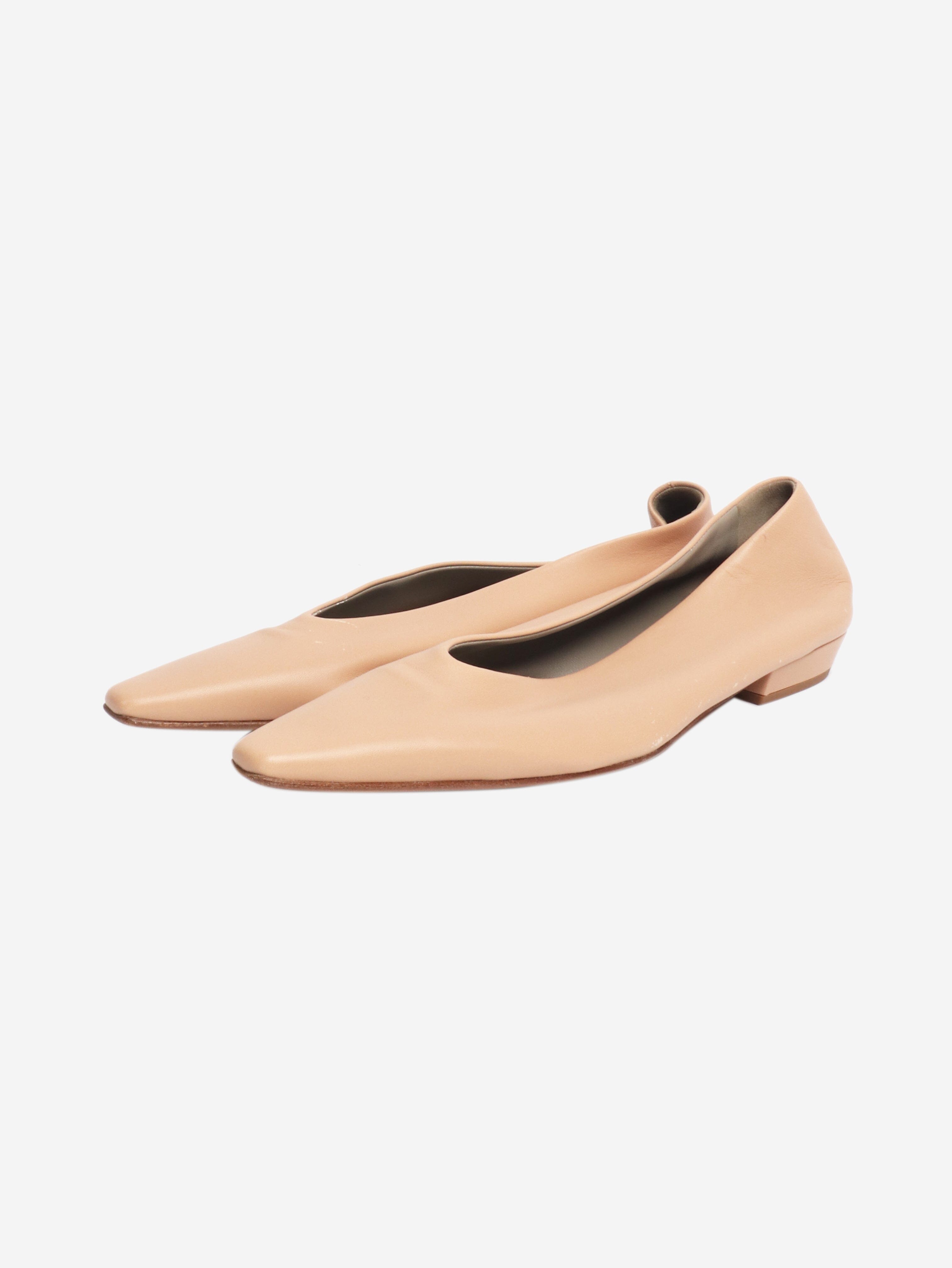 Neutral leather flat shoes - size EU 38.5 Flat Shoes Bottega Veneta 