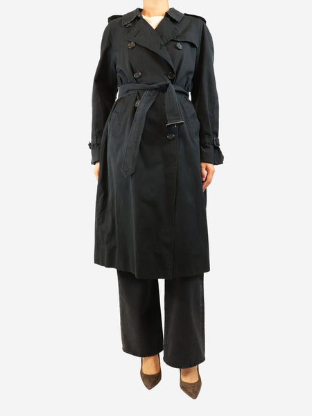 Black belted trench coat - size UK 14 product image