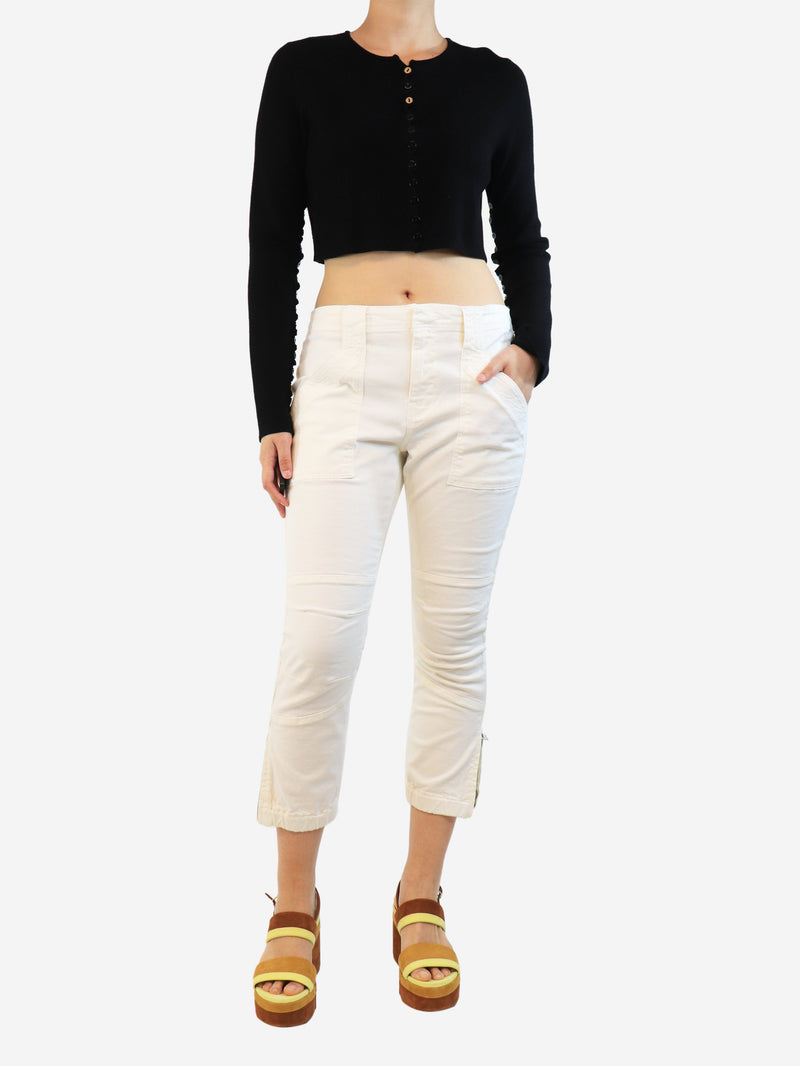 Cream panelled trousers - size UK 12 Trousers Frame 